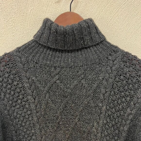 J. Crew Womens Turtleneck Wool Sweater Knitted Long Sleeve Black Size Medium - Picture 3 of 9